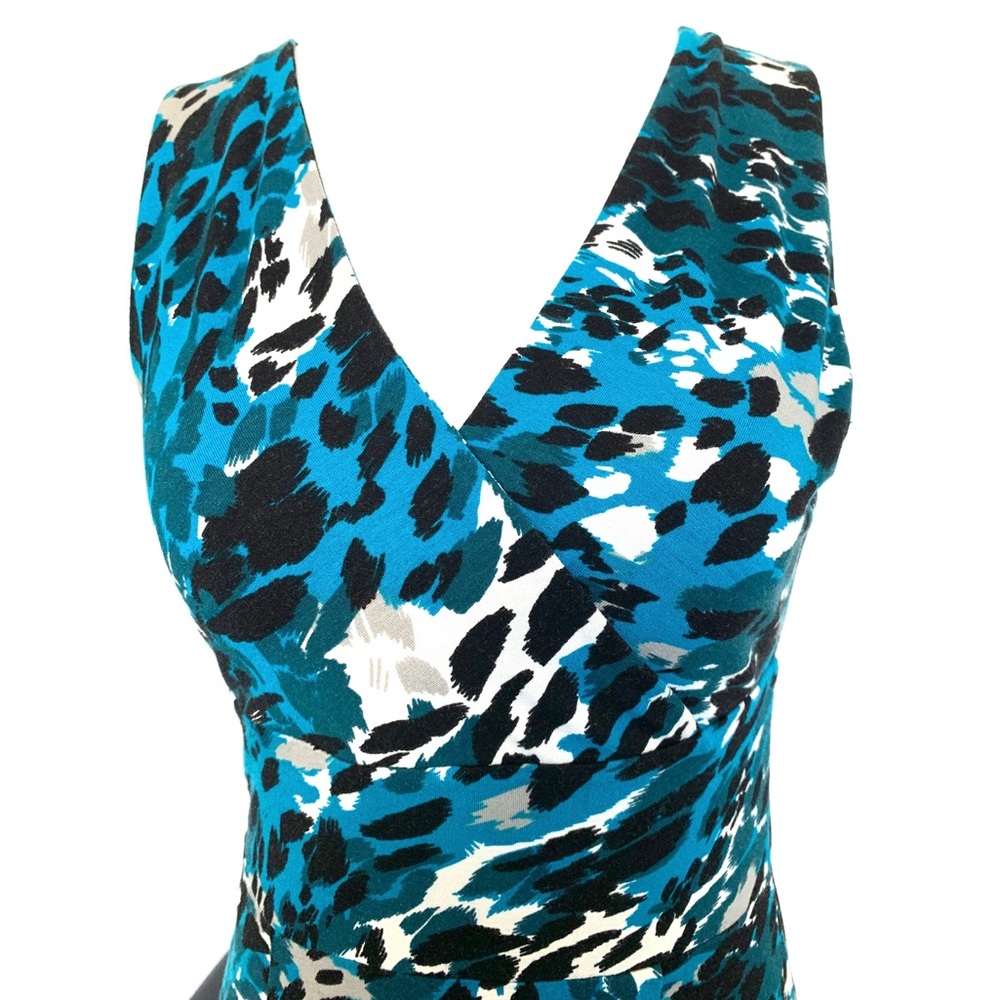 Ann Taylor Turquoise Leopard Print Dress - Picture 6 of 8